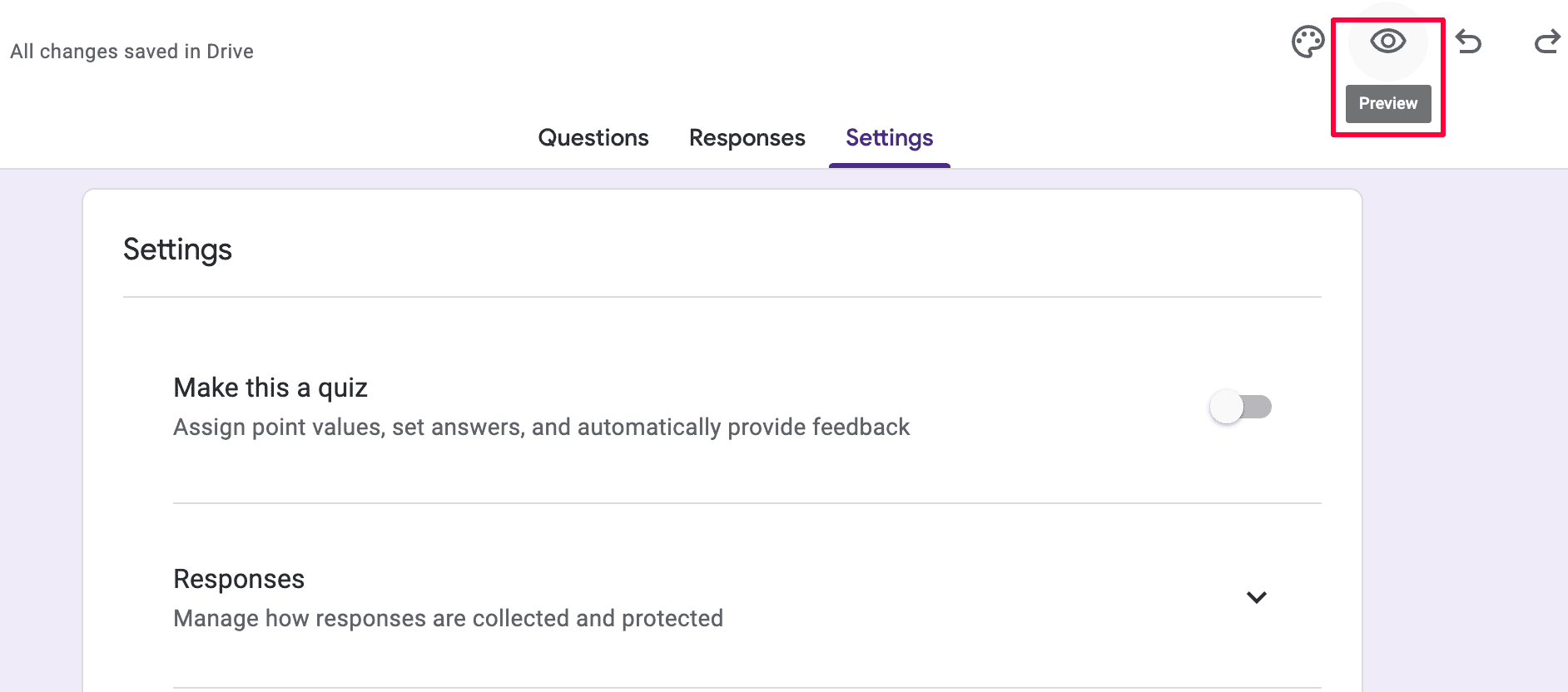 Step 5: Preview your survey in Google Forms