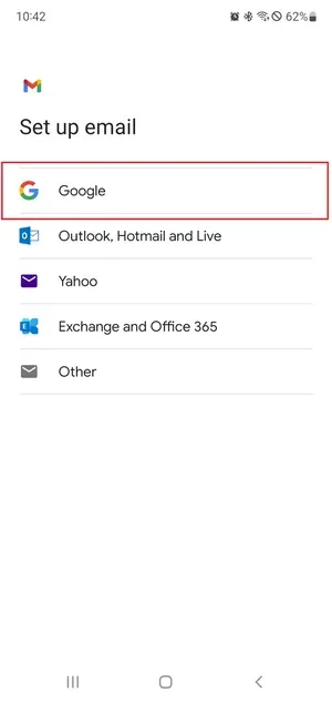choose Google from the list.webp