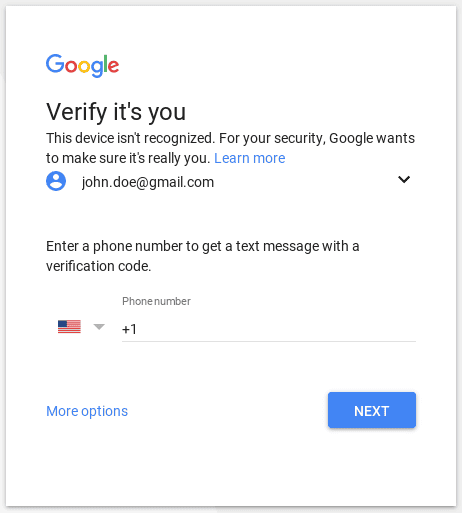 verify phone number to create gmail account