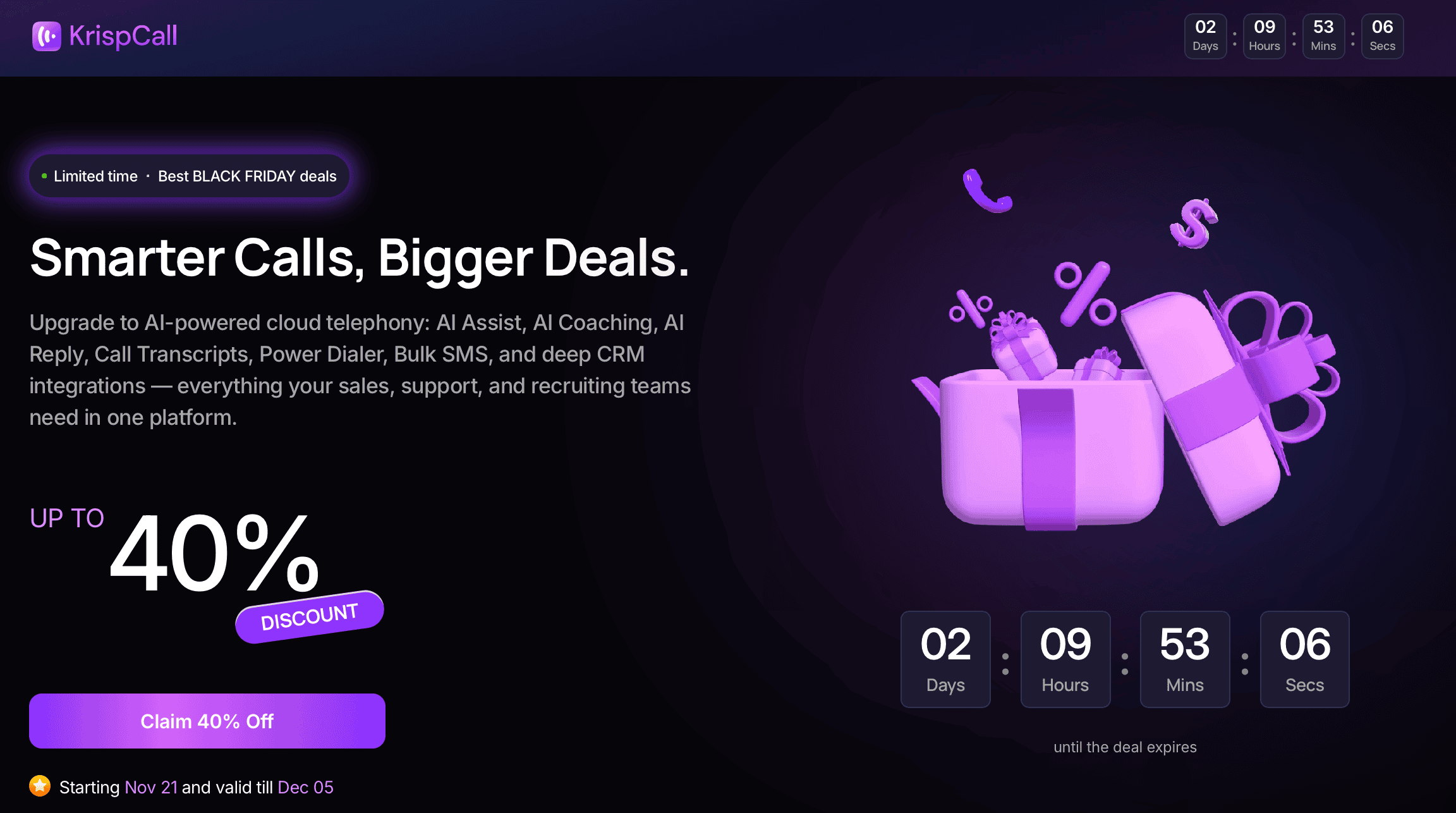 KrispCall Black Friday Deal