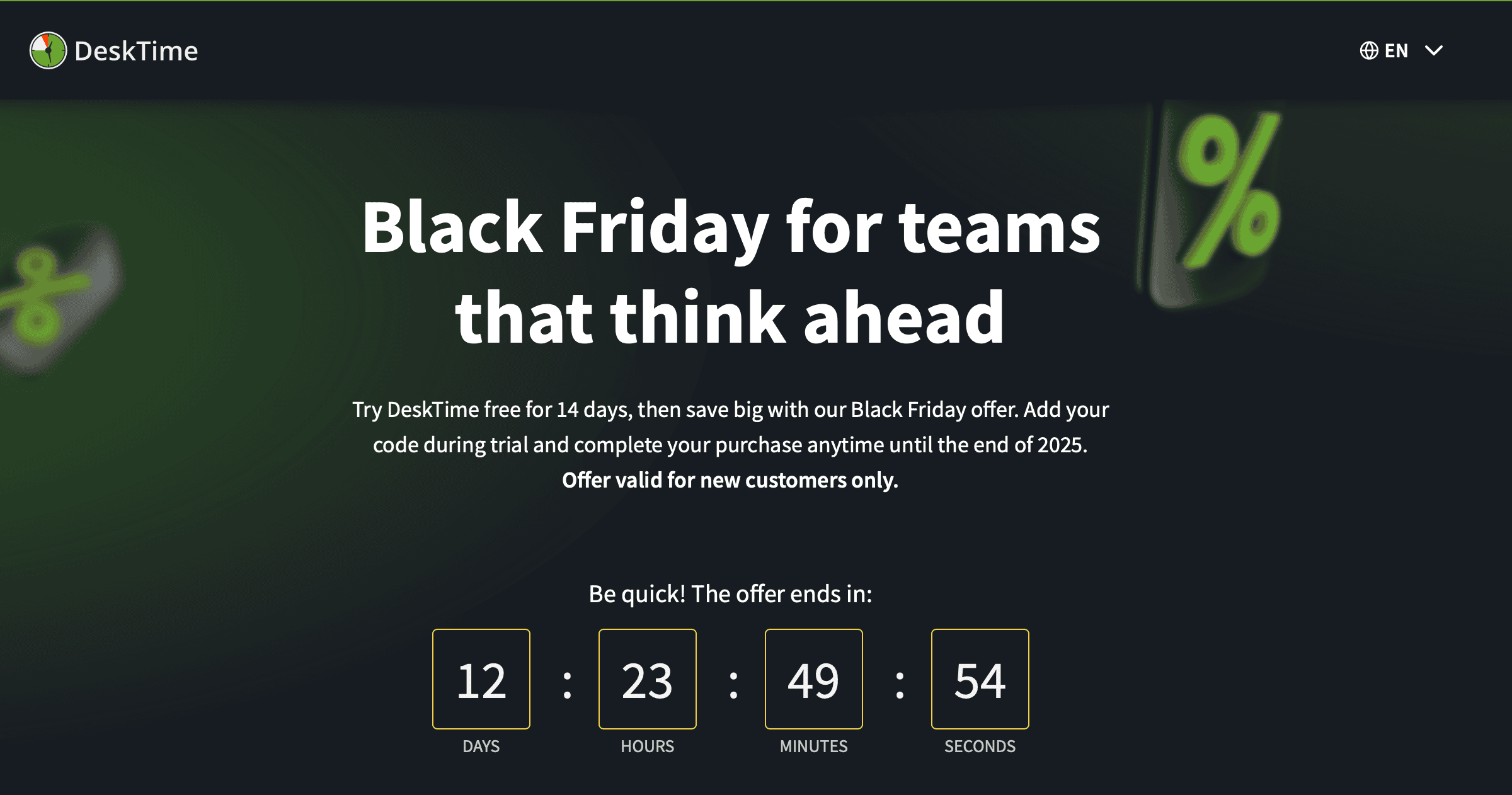 DeskTime Black Friday Deal