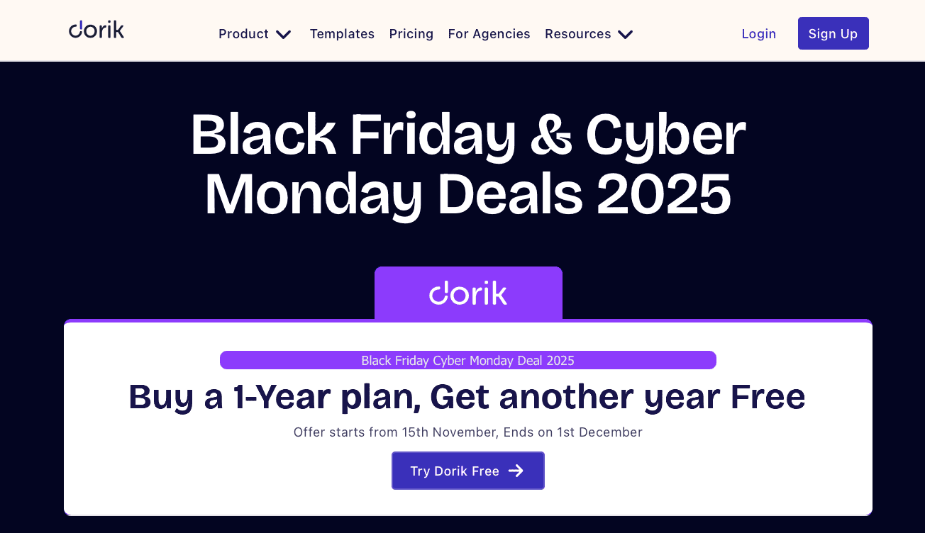 Dorik Black Friday deal