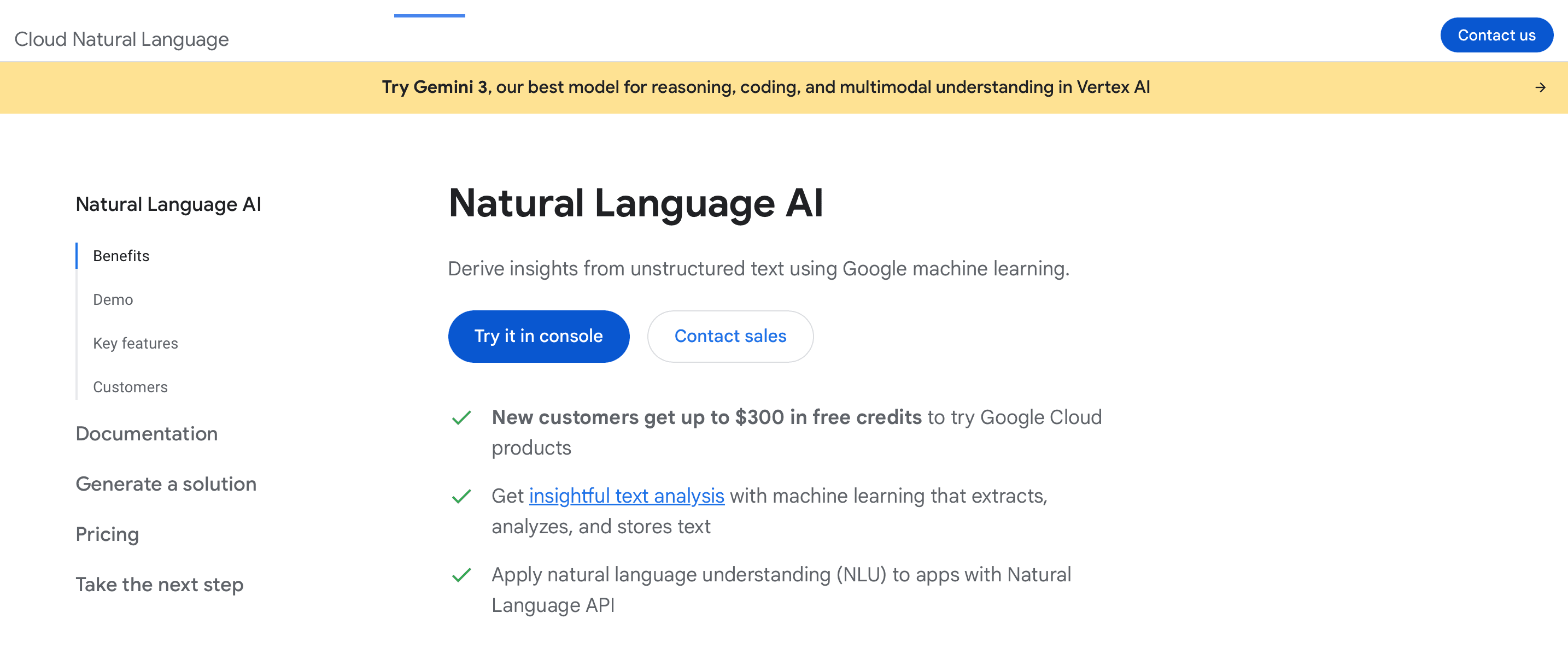Google Cloud Natural Language API