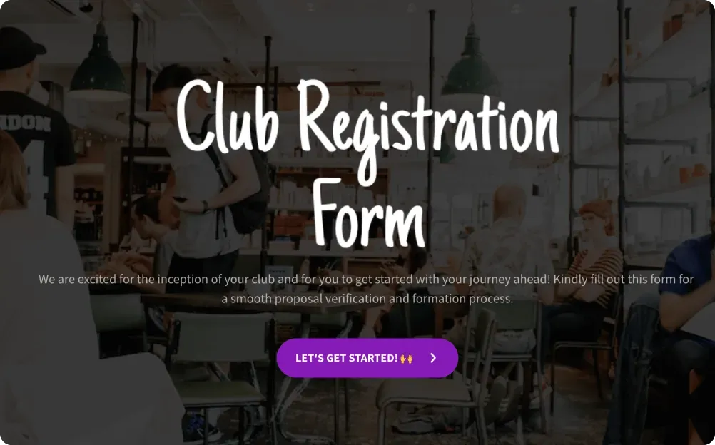 Club Registration Form Template | For Community Organizers