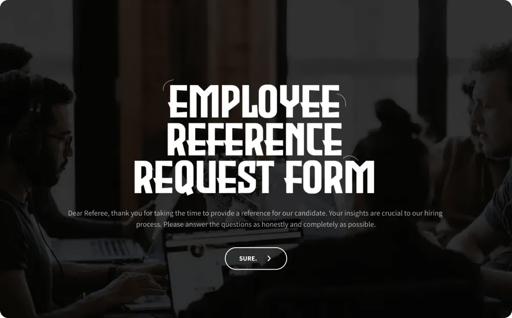 Employee Reference Request Form Template | SurveySparrow