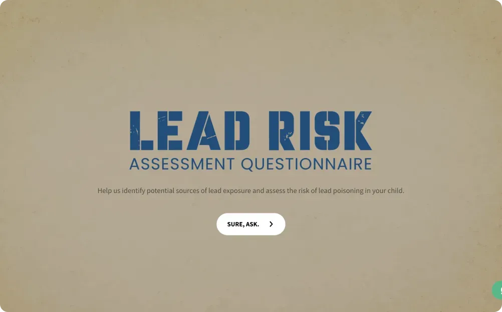Lead Risk Assessment Questionnaire | SurveySparrow