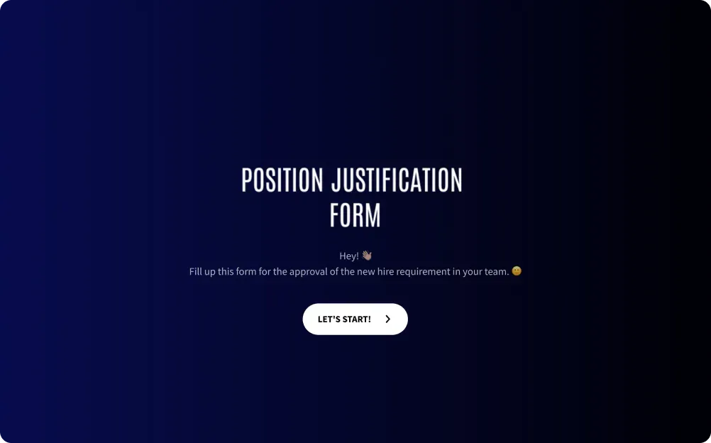 Position Justification Form Template | SurveySparrow
