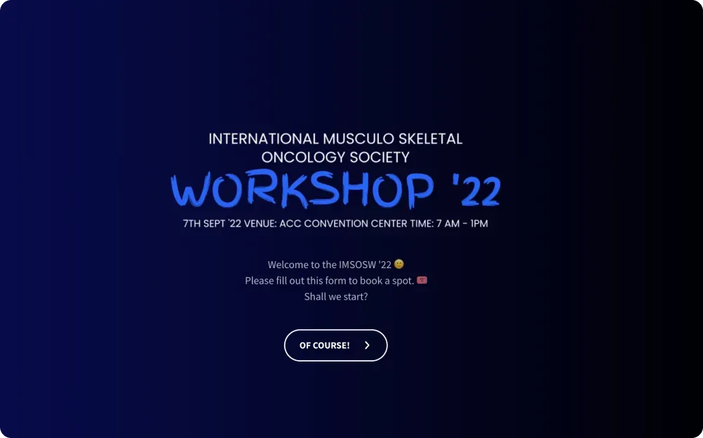 Sample Workshop Registration Form Template | SurveySparrow