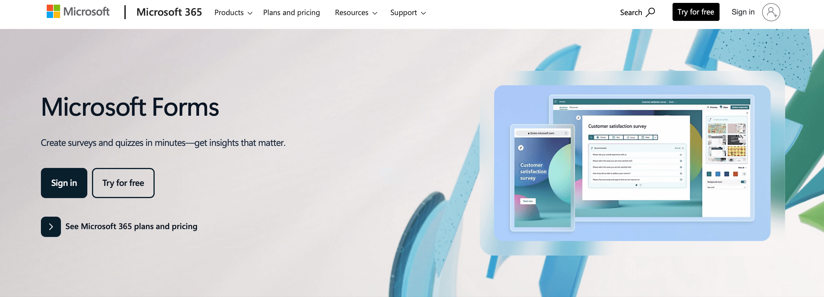 surveymonkey-competitor-microsoft-forms-homepage