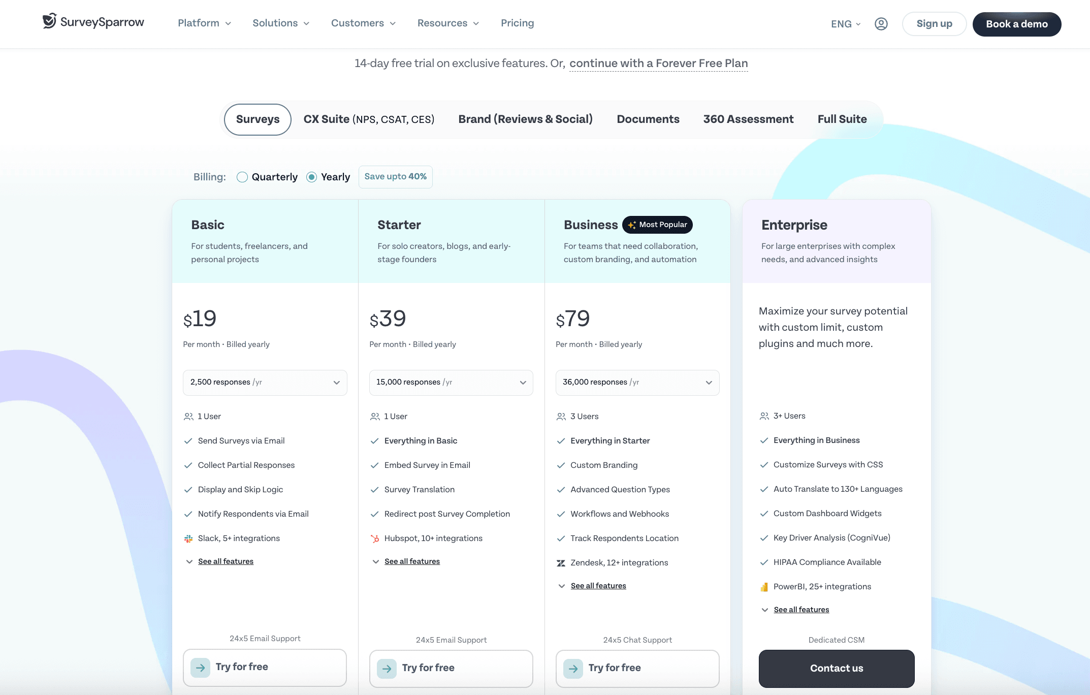 surveysparrrw-pricing-page