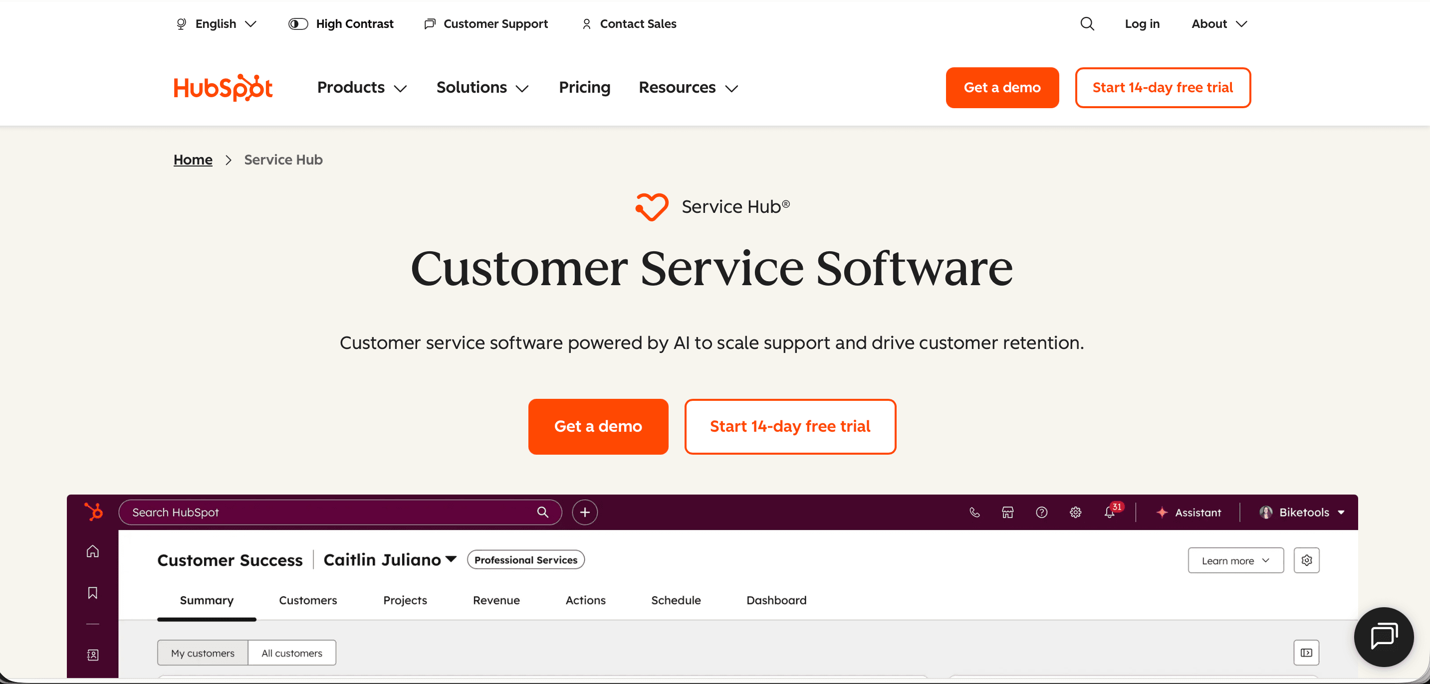 hubspot-service hub