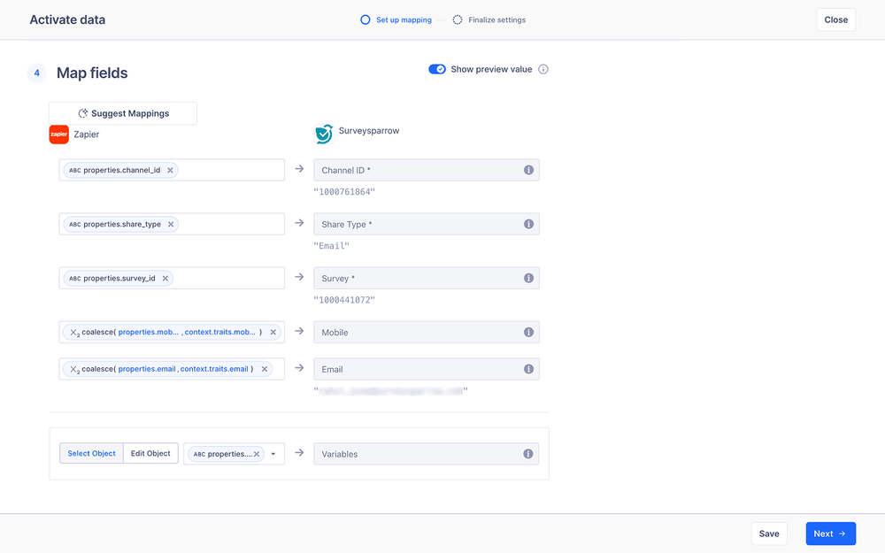 Segment integration | Integrate Segment with surveys | SurveySparrow
