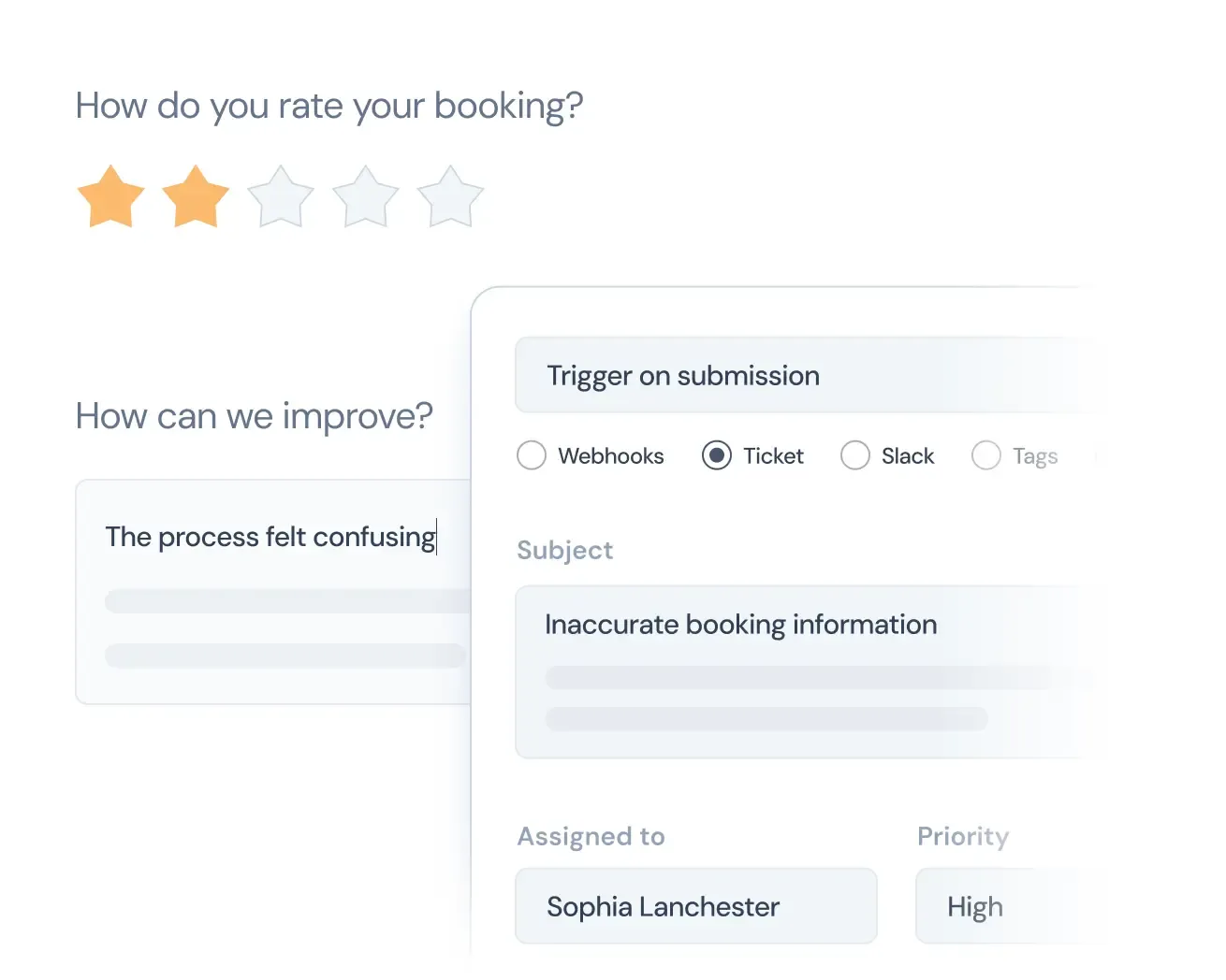 ticketing workflow automation on SurveySparrow