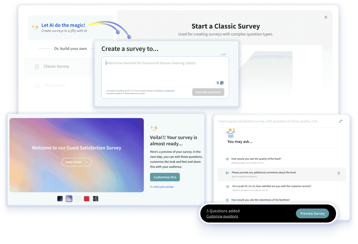 AI-surveys on SurveySparrow