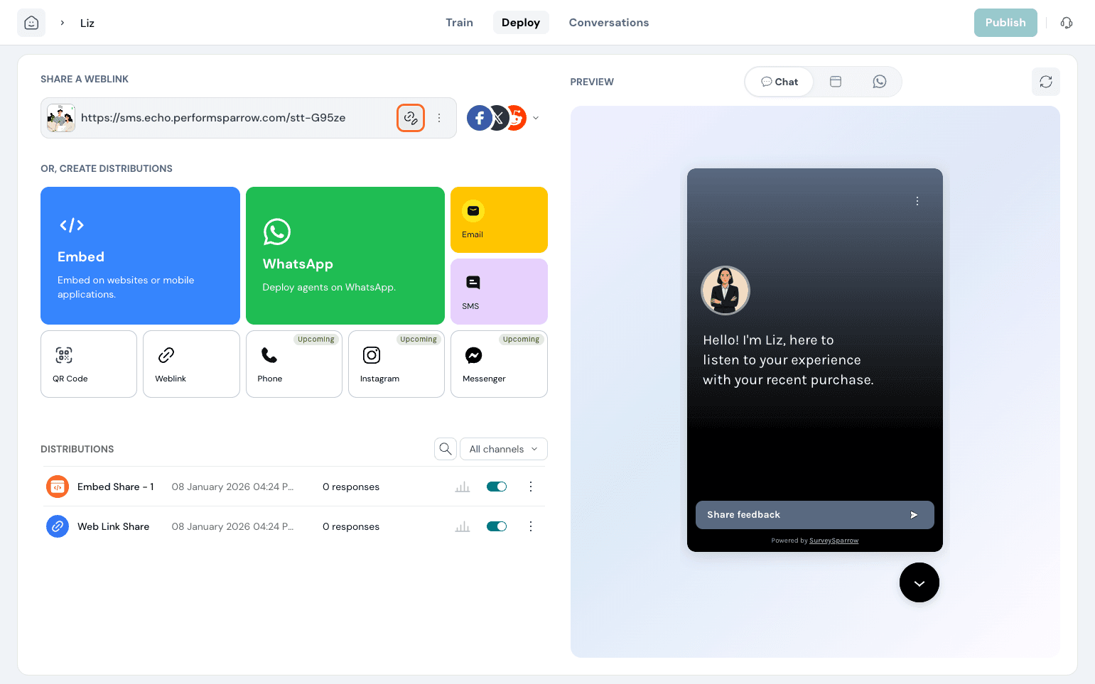 Echo Agent can be deployed at multiple channels