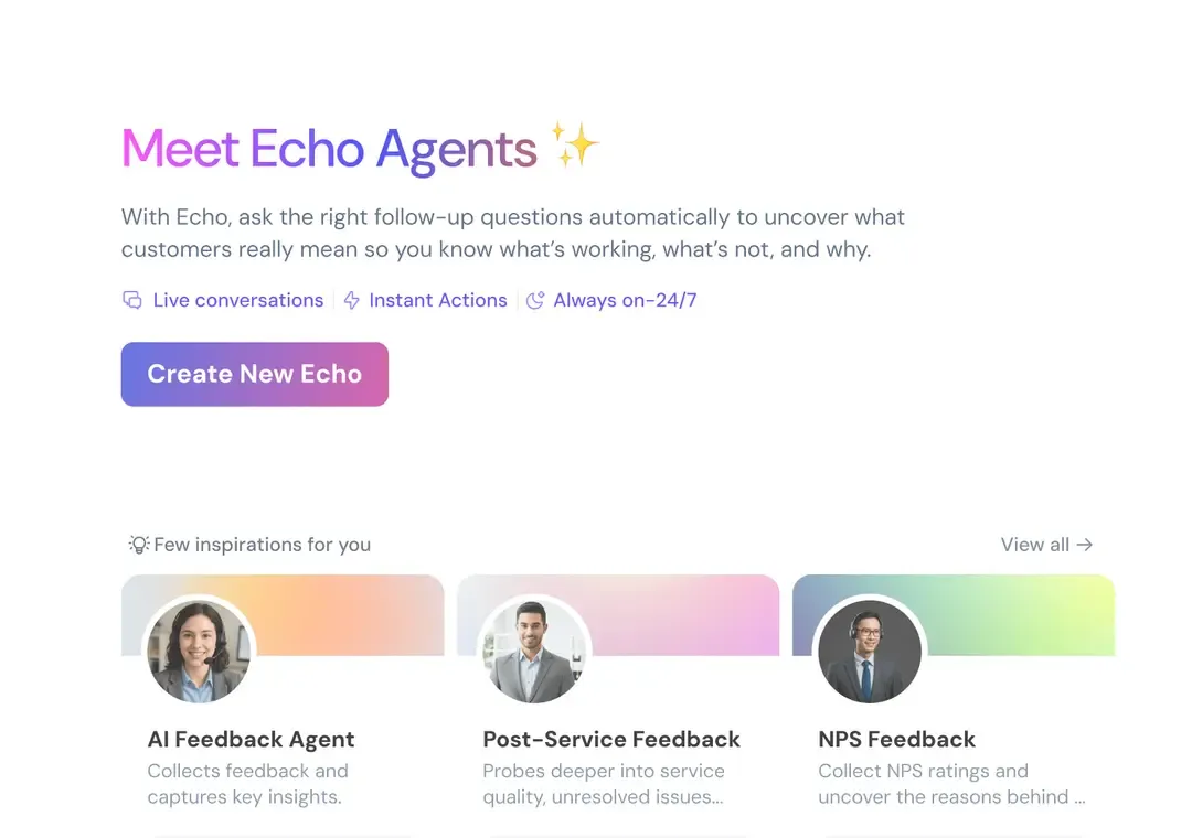 Echo Agents - SurveySparrow's Conversational Agents for CX