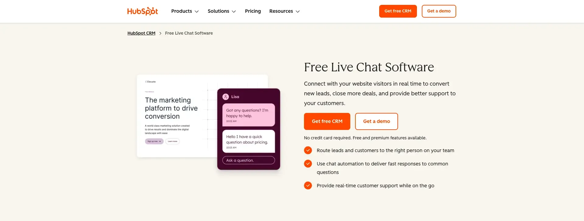 HubSpot Live Chat Software
