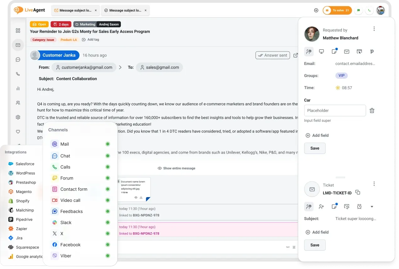 Live Agent, a live chat software