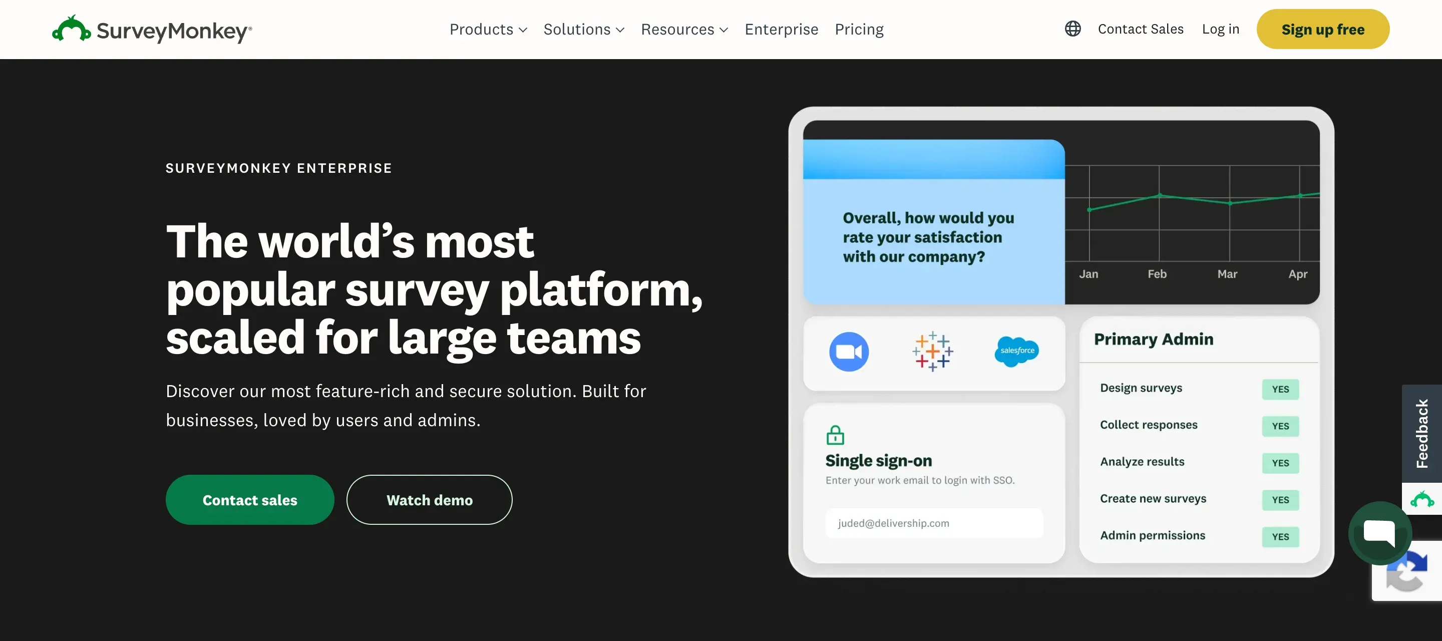 SurveyMonkey, an enterprise feedback management tool