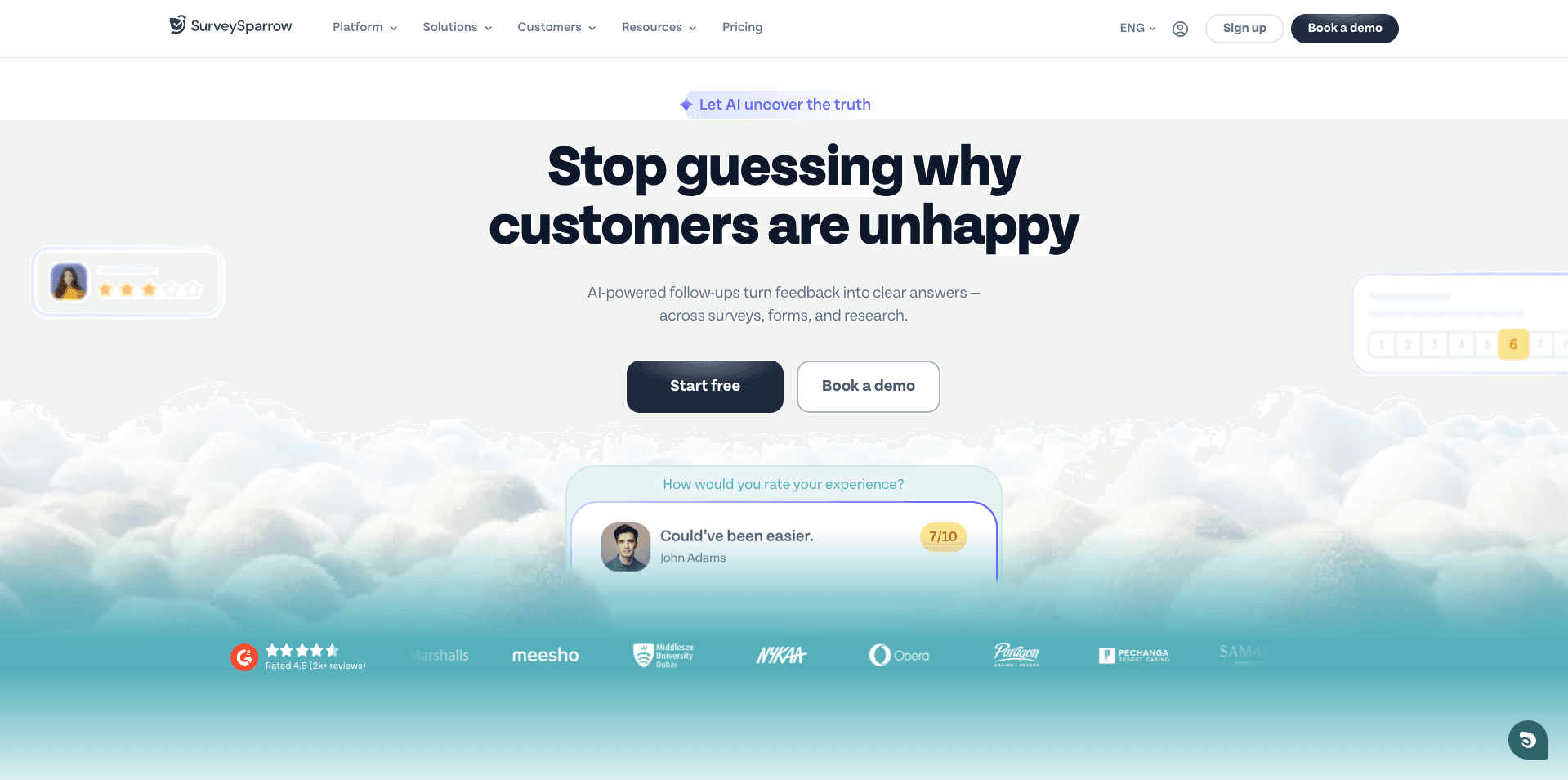 SurveySparrow, an enterprise feedback management system